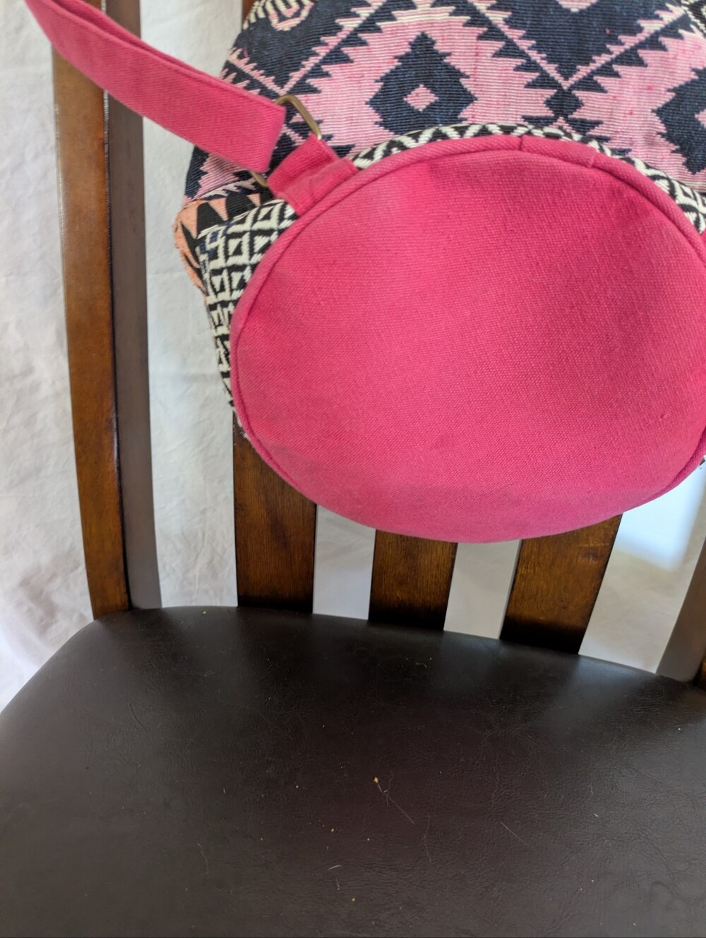 Lovestitch Boho Pink Patterned Drawstring Backpack - Picture 3 of 6